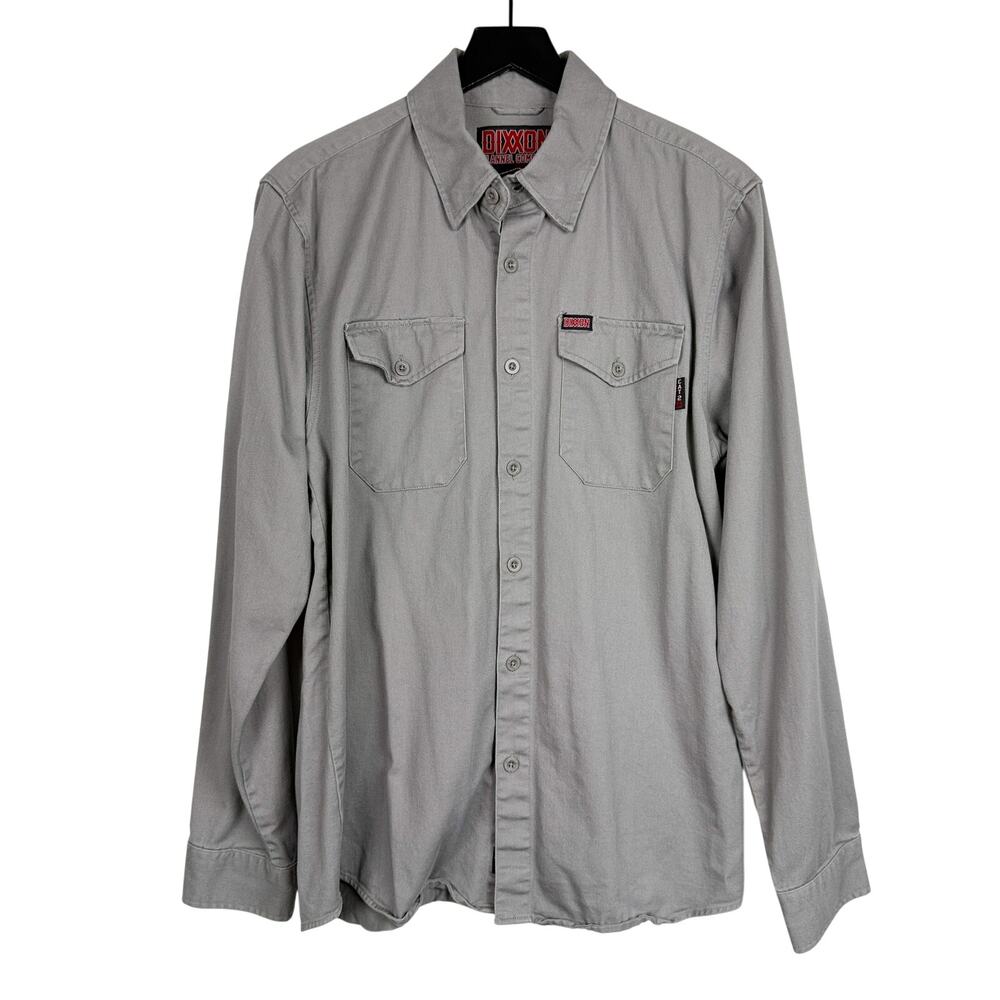 Dixxon FR Flame Resistant Work Shirt Gray Button Down Mens - M